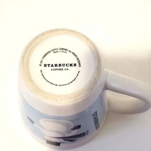 2011 Starbucks Snowman Coffee Mug Cup Christmas Holiday Winter Bunny Snowflakes - Picture 4 of 4